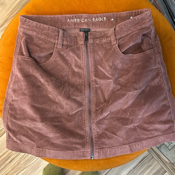 AE Zip-up Courderoy pink/mauve American Eagle Mini skirt - Picture 2 of 7
